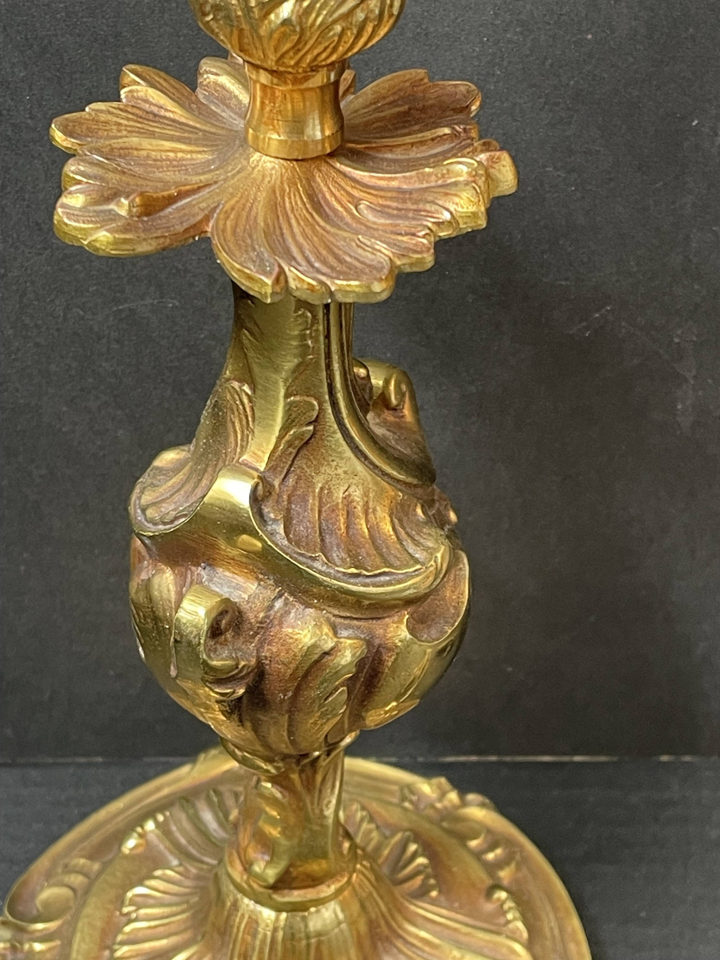 bronze lamp base (very heavy) baroque style 37 cm socket height