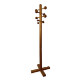 Pine coat rack with 10 hooks, 1970s.