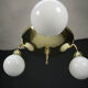 Large Rondocubistic Brass Chandelier