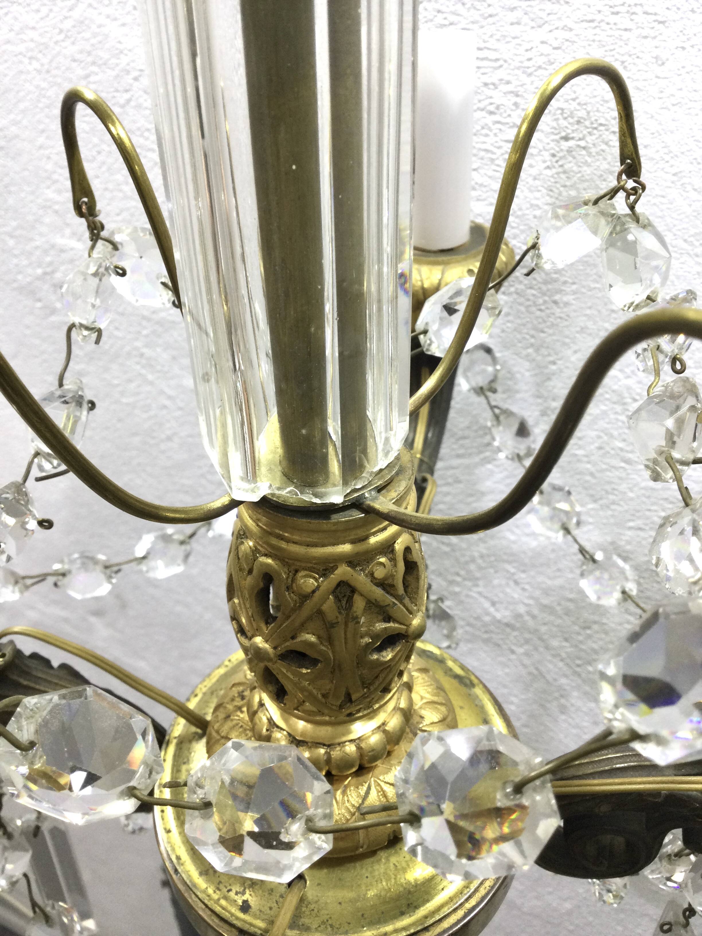 4-light bronze Napoleon III chandelier