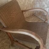 Bauhaus armchair in wood and rope by Erich Dieckmann