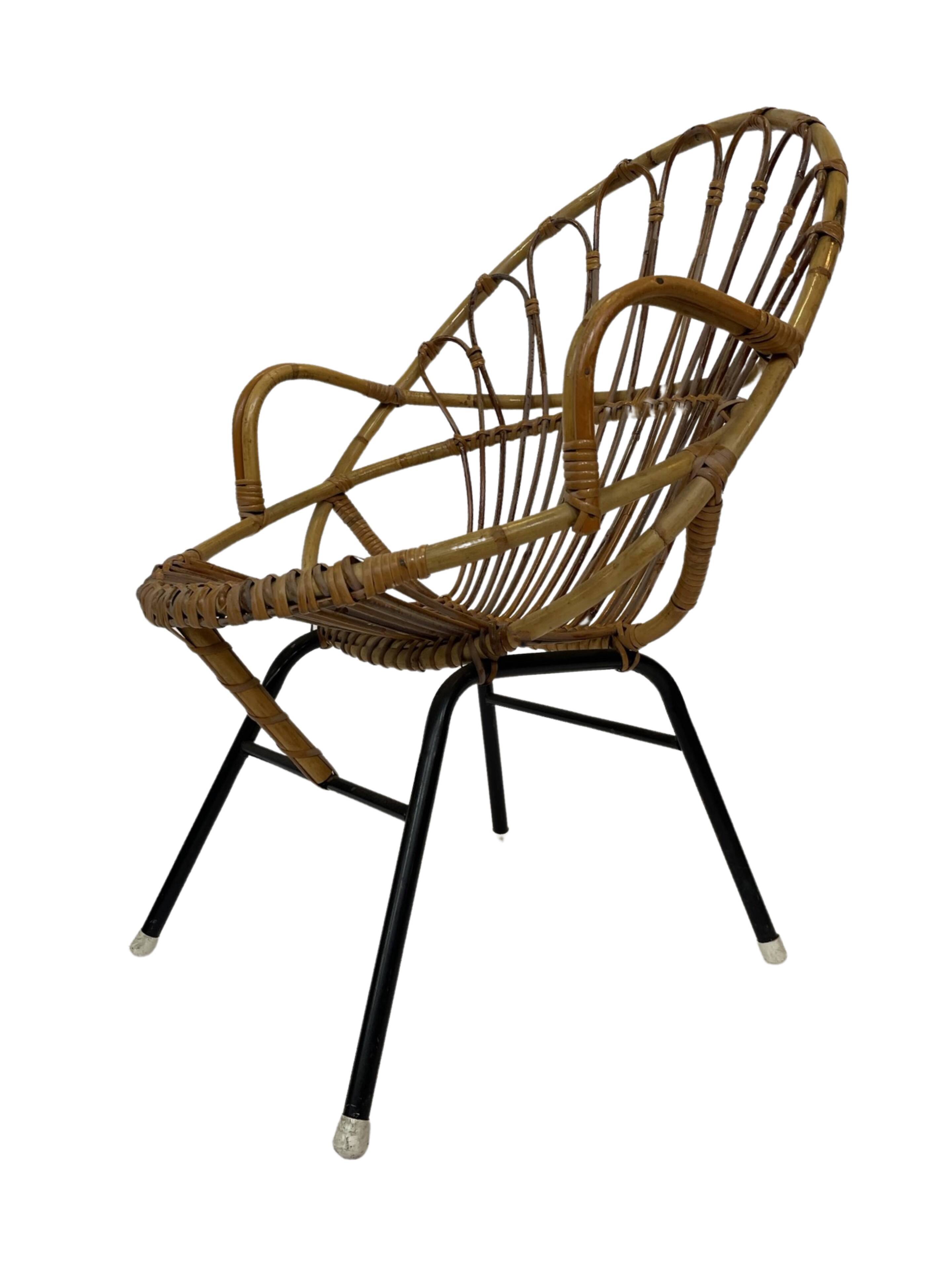 Rattan chair by Dirk van Sliedregt Rohe Noordwolde 1960 in the Netherlands