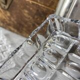 Silver-plated metal and glass hors d'oeuvre tray