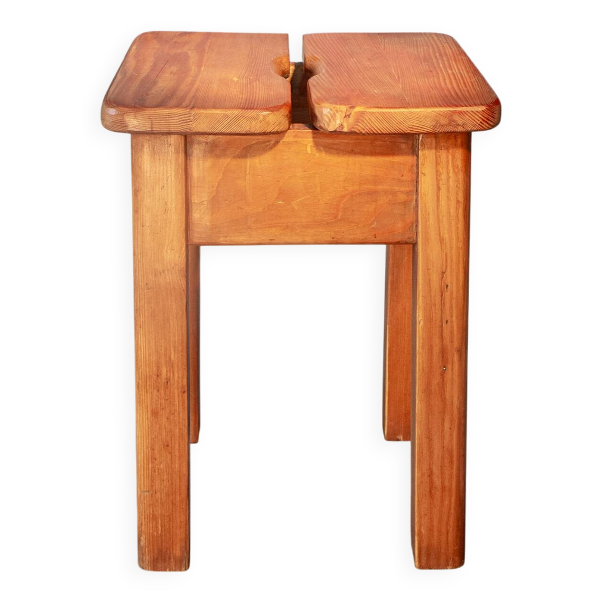 1970s chalet stool, solid pine