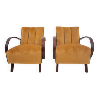 Fauteuils Art Déco de J. Halabala, République tchèque, années 1930