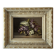 Huile sur panneau ancienne, bouquet de fleurs, cadre en bois sculpté d