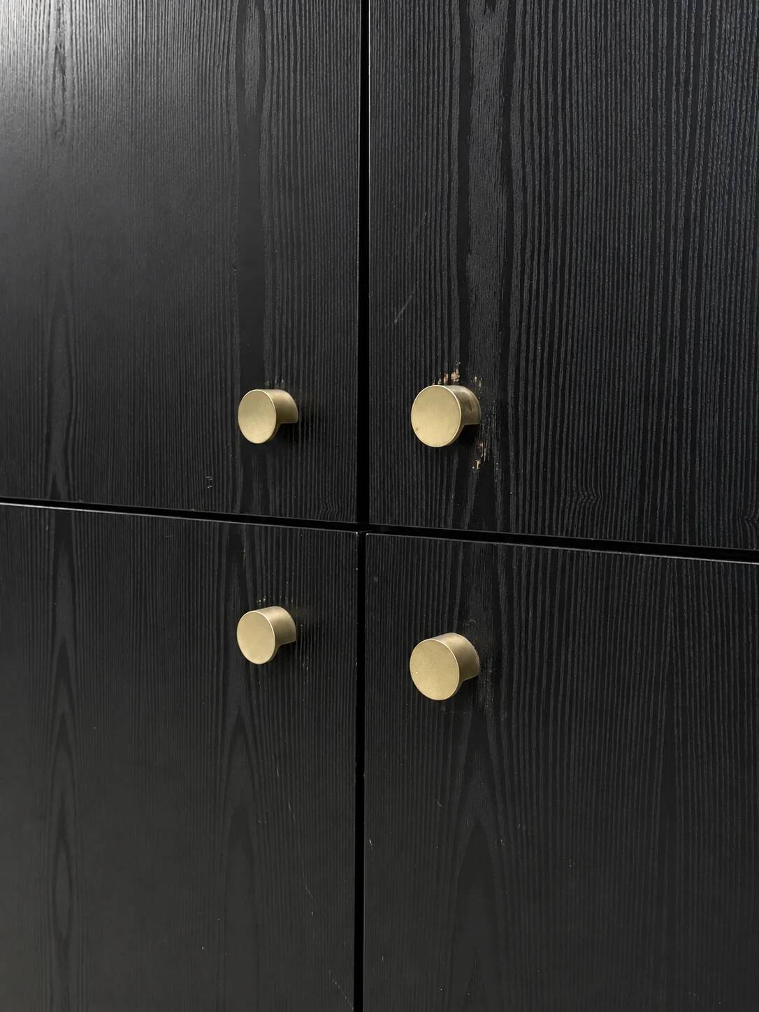 Black ash and steel bar cabinet, 1970s