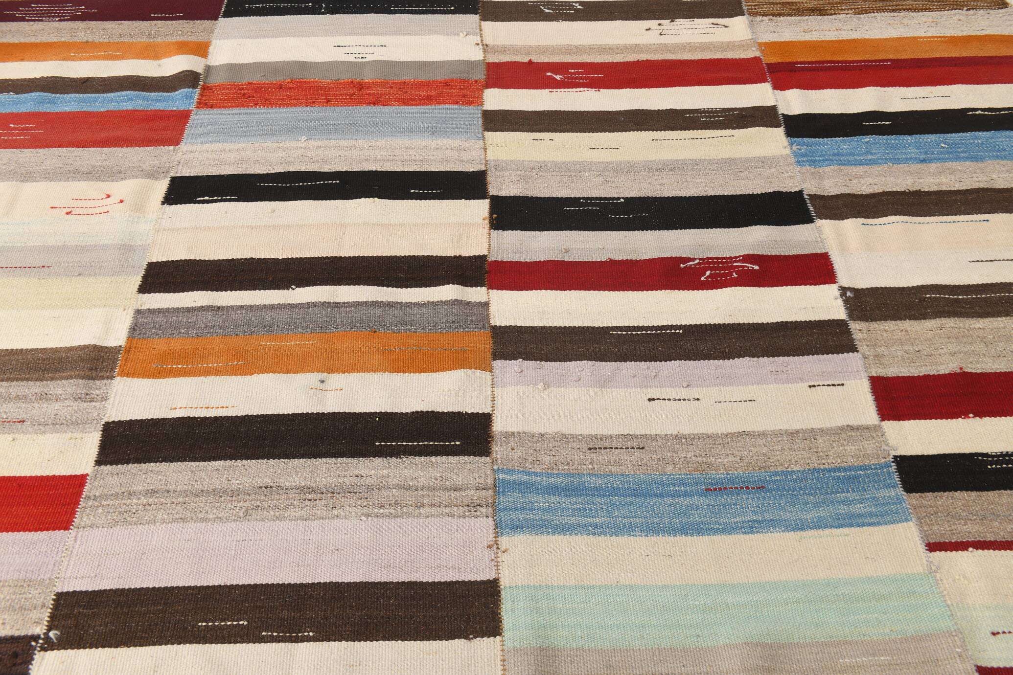 9x12 Mid Century Modern Large Vintage Kilim Rug, 272x367Cm