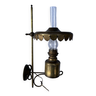 Applique murale cuivre lampe à pétrole vintage