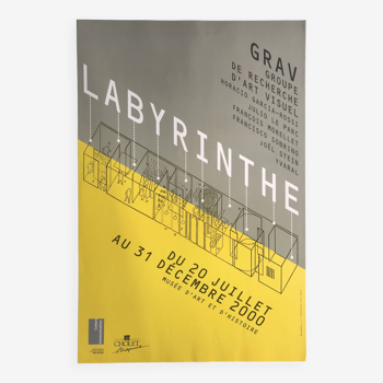 GRAV (Groupe de recherche d'art visuel) Labyrinthe Musée des arts de Cholet, 2000. Affiche originale