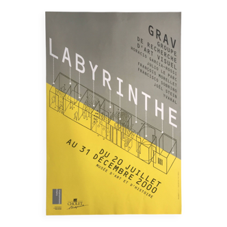 GRAV (Groupe de recherche d'art visuel) Labyrinthe Musée des arts de Cholet, 2000. Affiche originale