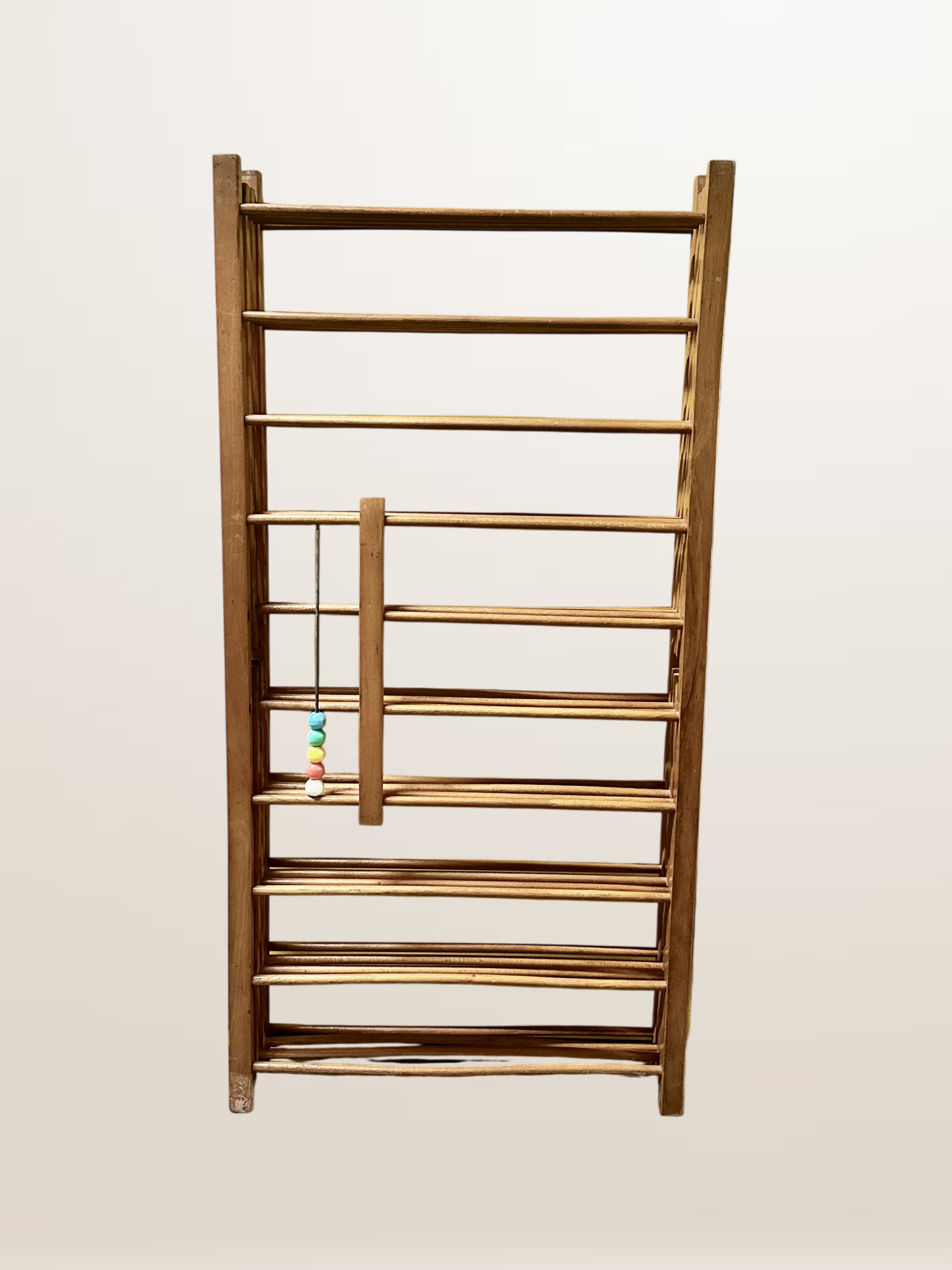 Vintage folding wooden children's playpen, 1950.