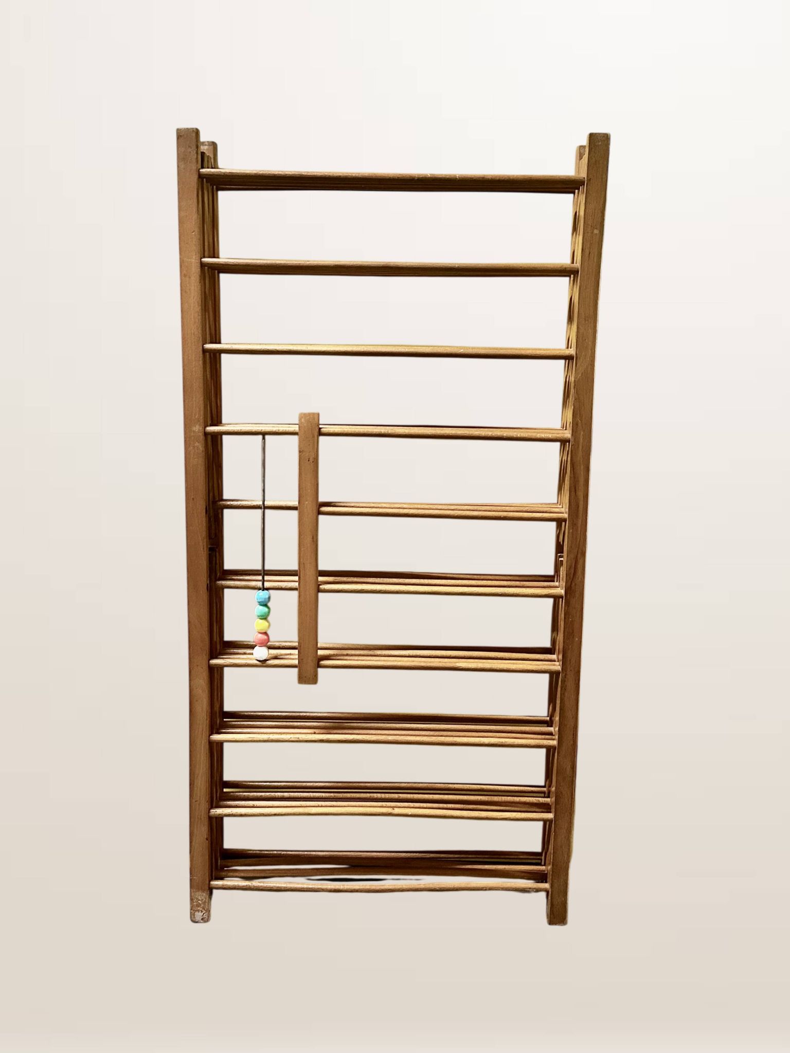 Ancien parc pour enfant pliant en bois, 1950