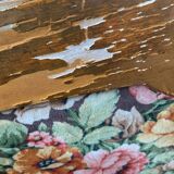 19th-century floral velvet bench