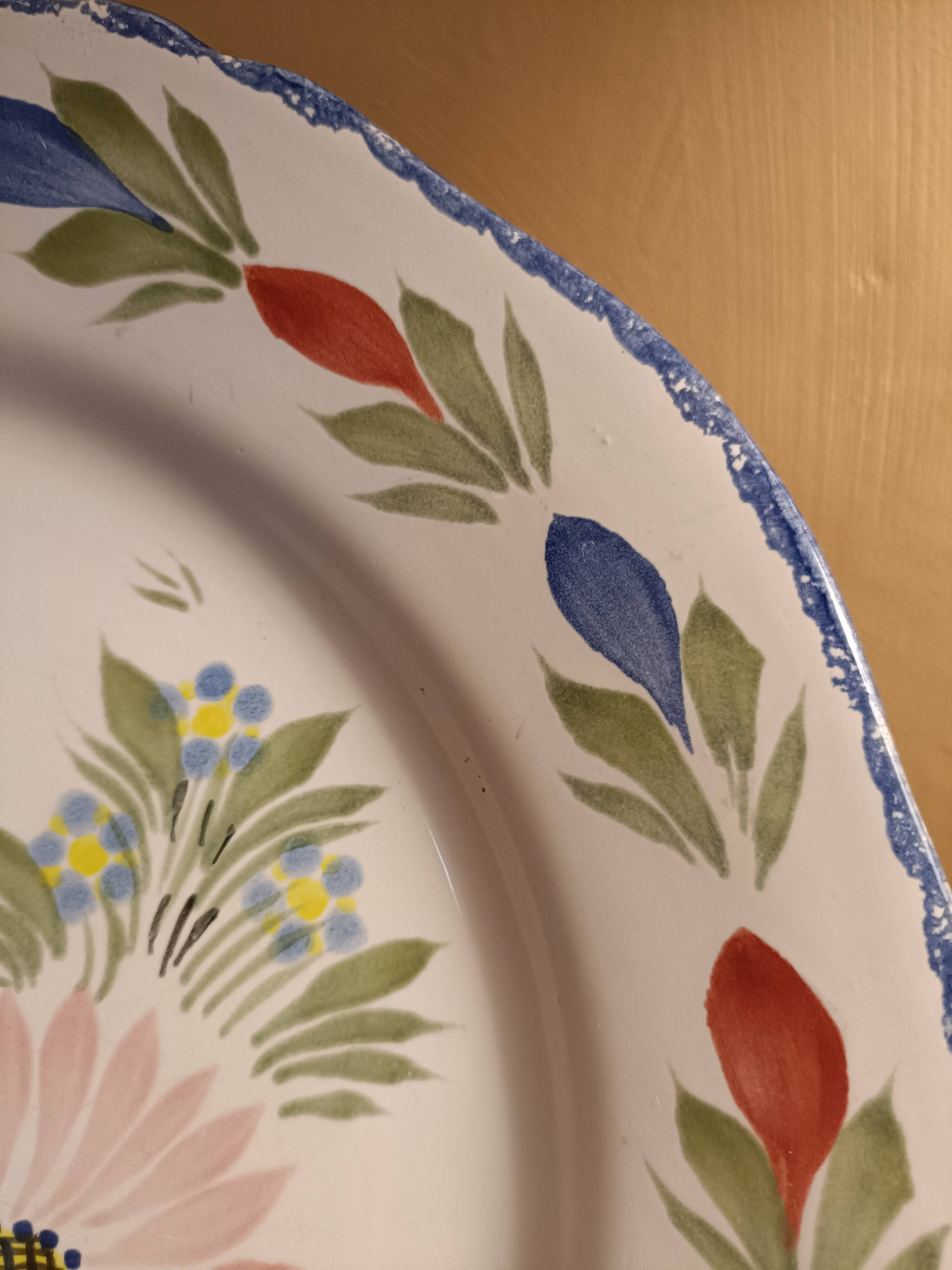 Antique HB Quimper faience plate