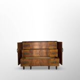 Italian art deco walnut chest of drawers, 1940s.