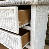 80s rattan chest of drawers