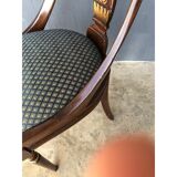 Pair of mid-century empire style seat chairs