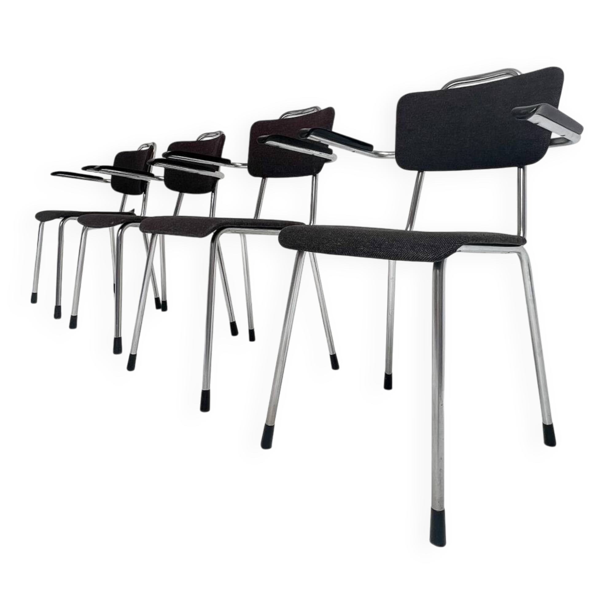 Ensemble de 4 chaises vintage Gispen, années 1960