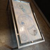 Coffee table 1970 chrome ceramic
