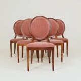 Set of 6 medallion dining chairs, Indian pink