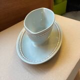 Longwy blue polka dot sauce boat