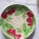 Six slip plates with strawberry decoration