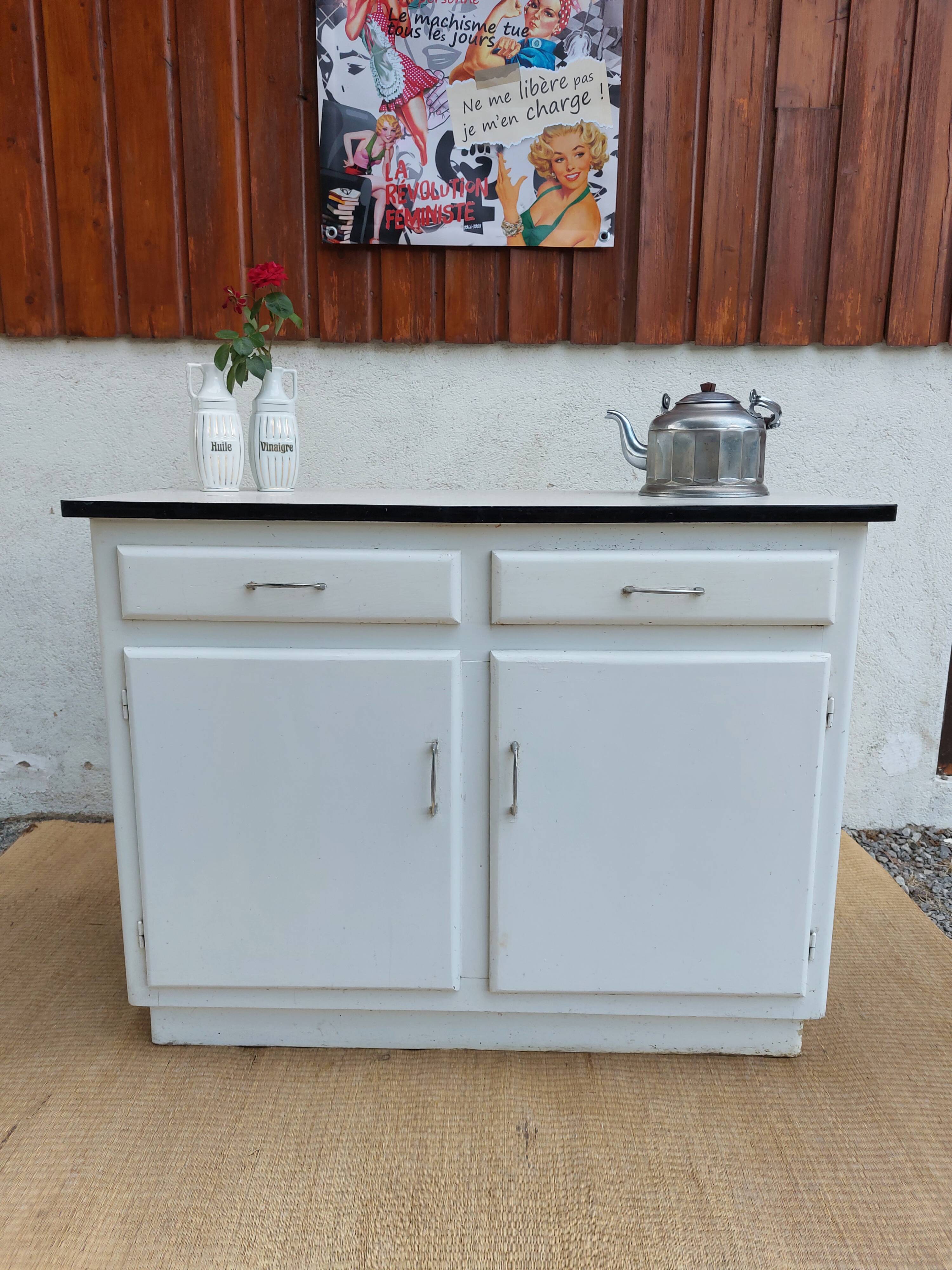 wooden cupboard, formica top