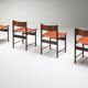 Zalszupin Jacaranda Dining Room Chairs with Saddle 1950 Cognac Leather Seats