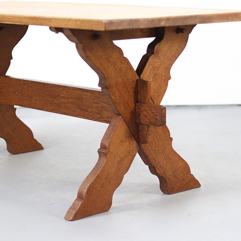 Vintage Rustic Brutalist Dining Table