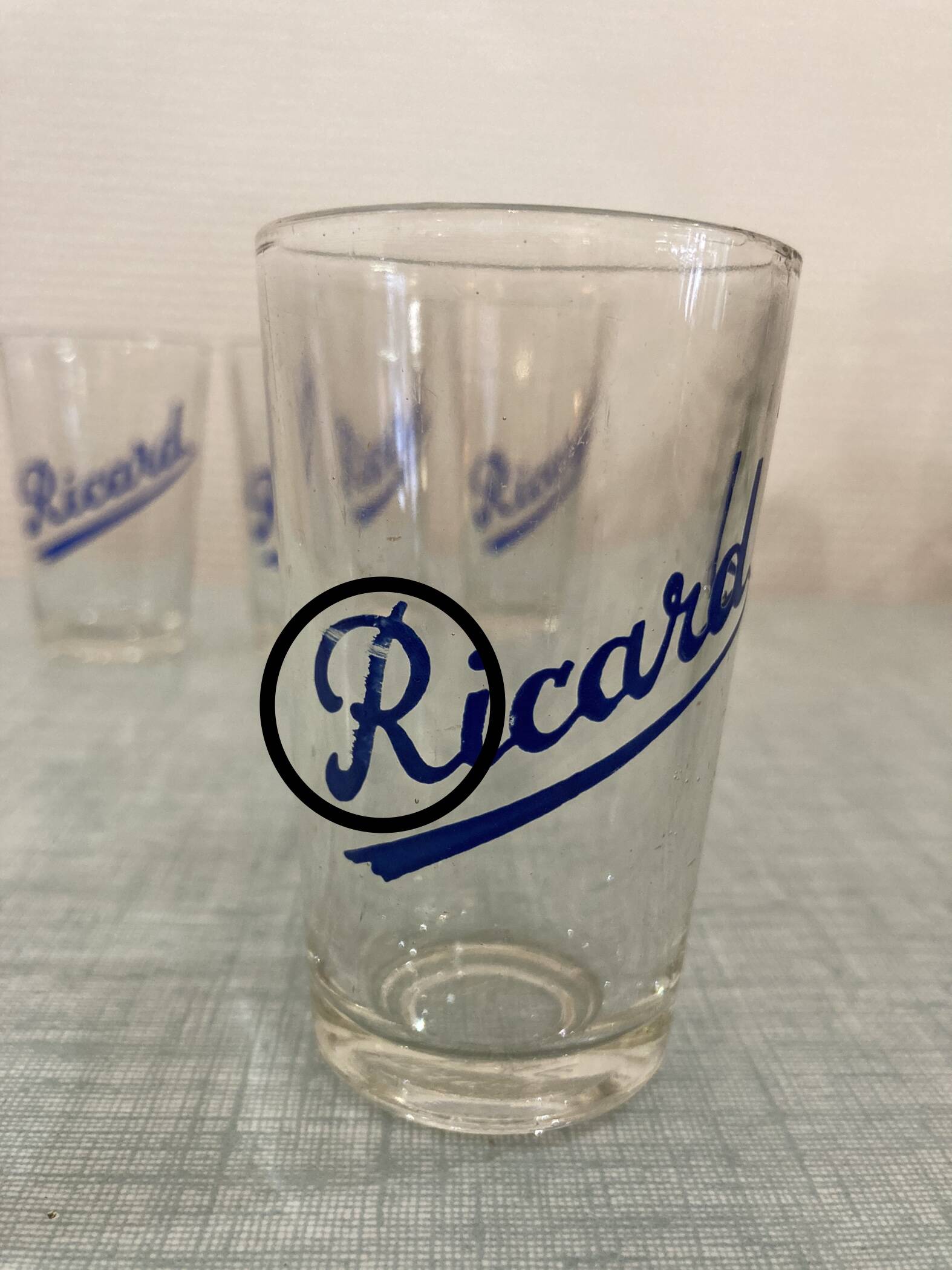 Set of 4 small vintage Ricard glasses