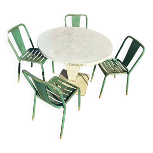 ensemble table et 4 chaises - jardin