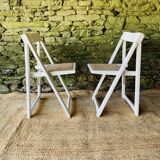 Pair of 2 folding chairs made in Italy