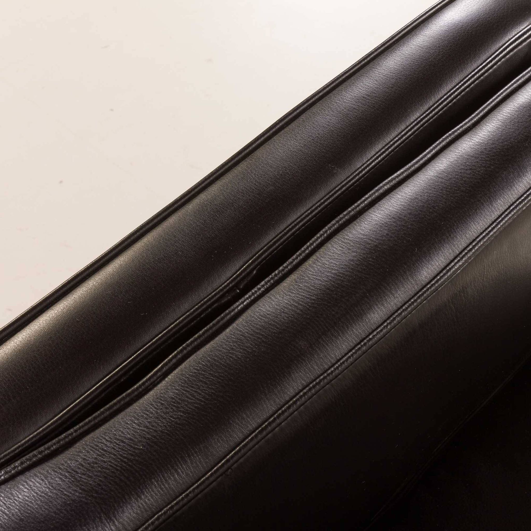 Danish black aniline leather sofa by Hurup, 1980s