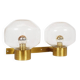 Large vintage brass and mouth blown glass wall light