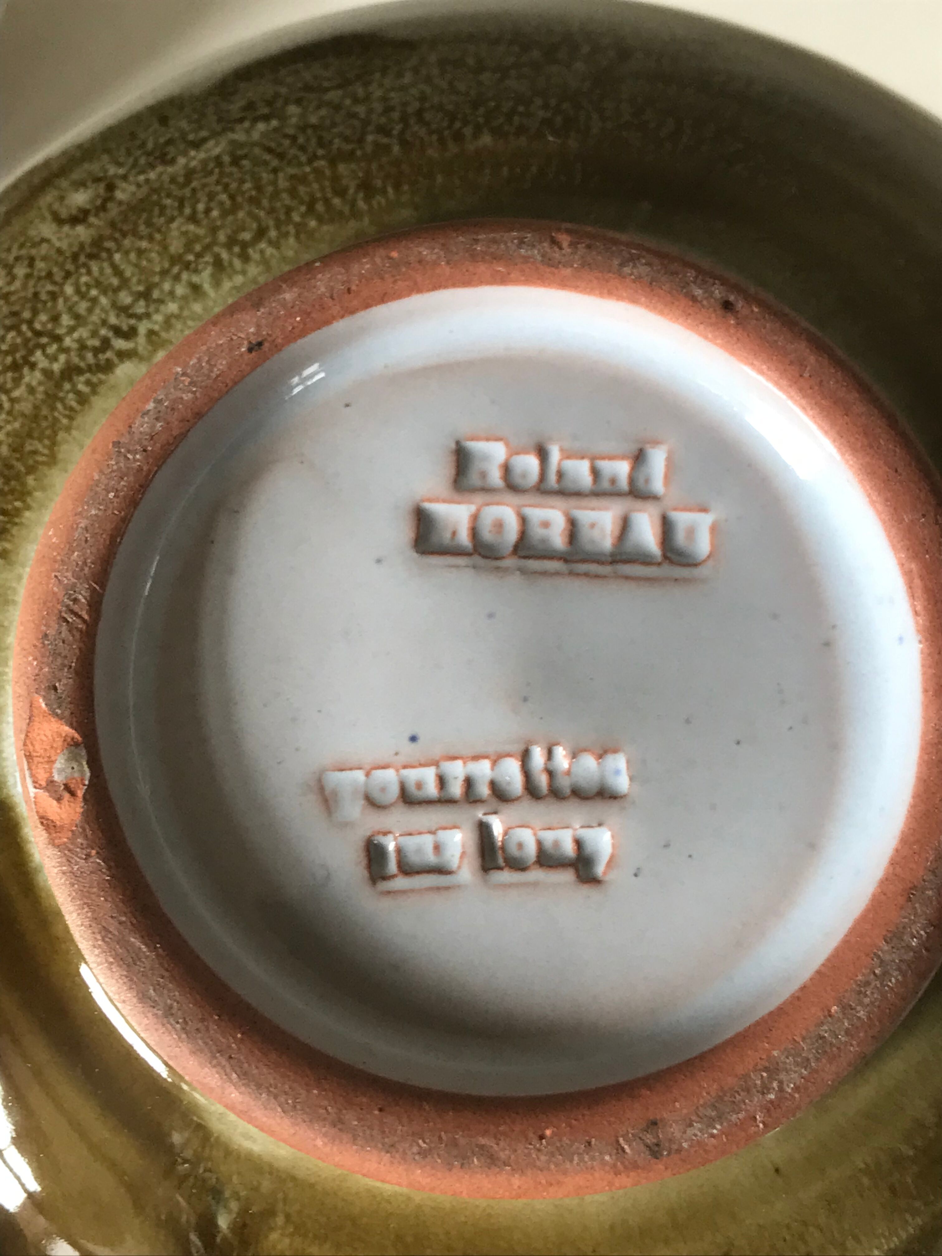 Pair of ceramic candle holders 1960 Roland Moreau