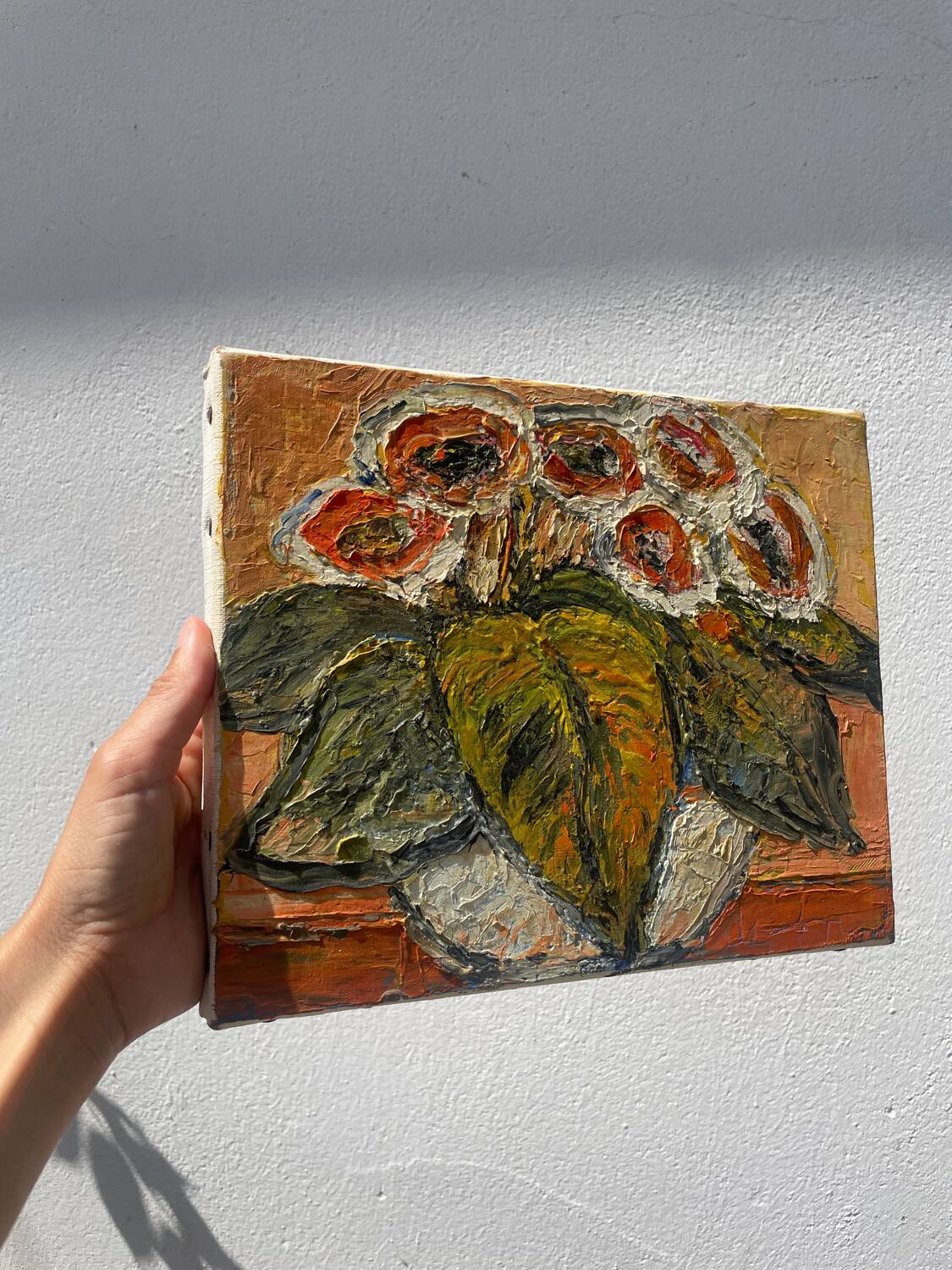 Bouquet of flowers oil on canvas painting