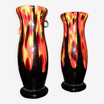 Paire de vases par antonin ruckl pour kralik bohemia verrerie, 1930, 1940