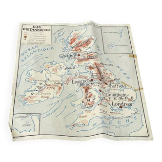 Old double-sided school map, Rossignol edition
