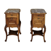 Pair of walnut bedside tables