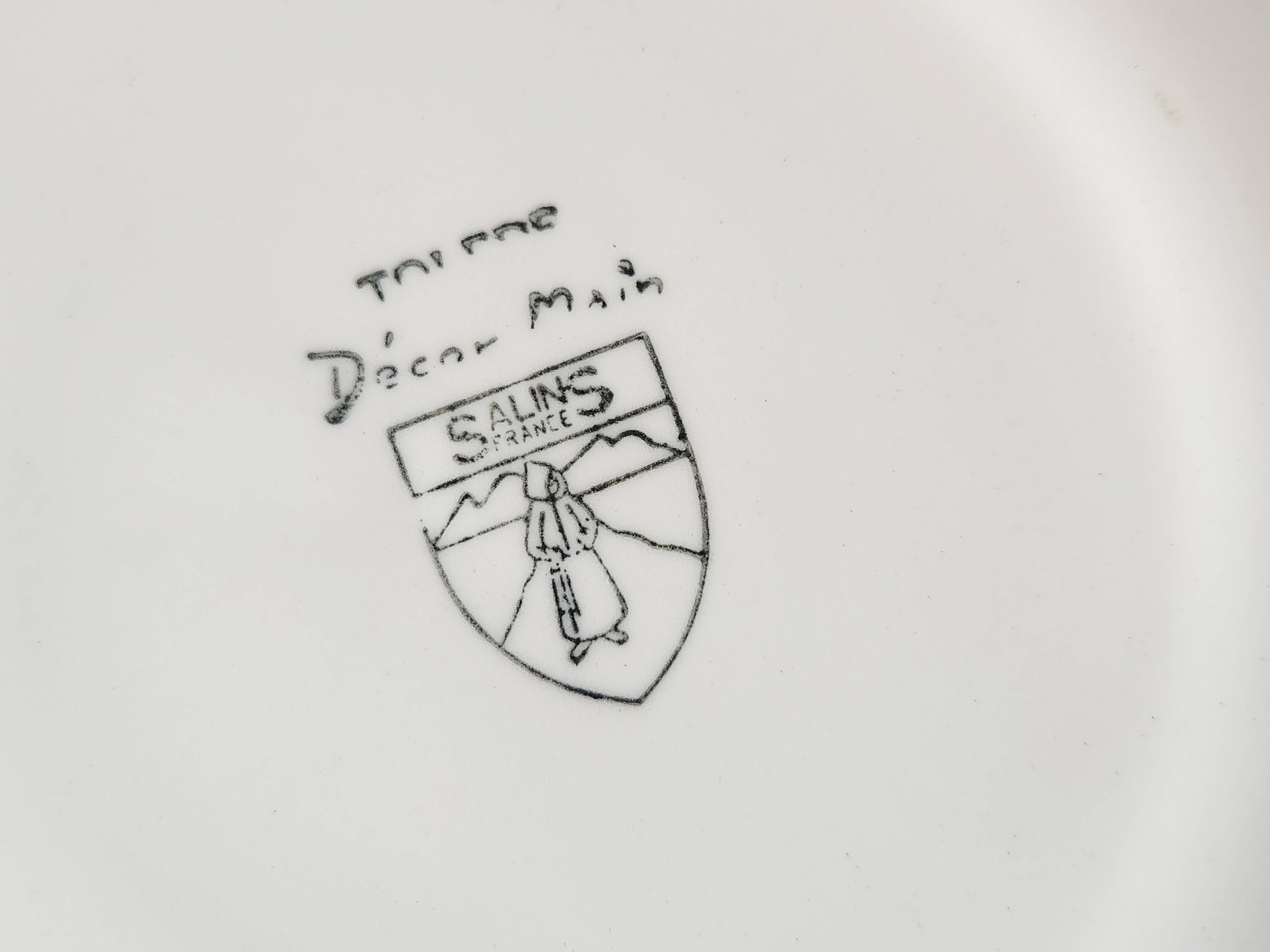 Vintage french 1960s salins tolede - toledo dinner plates black olive