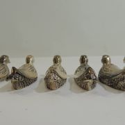 Set of 6 vintage silver-plated knife rests in the shape of ducks – Port