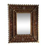 Miroir à parecloses en verre décoré 51x40cm