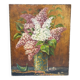 Oil painting on canvas bouquet of lilacs 1903 Vintage