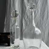 Very large glass decanter with spinning top H36