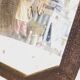 Decorated wooden octagonal mirror