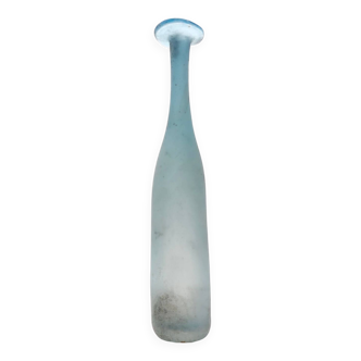 Light Blue Scavo Glass Bottle Vase by Gino Cenedese, Italy