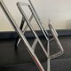 Magazine holder or vintage vinyl storage in stainless steel