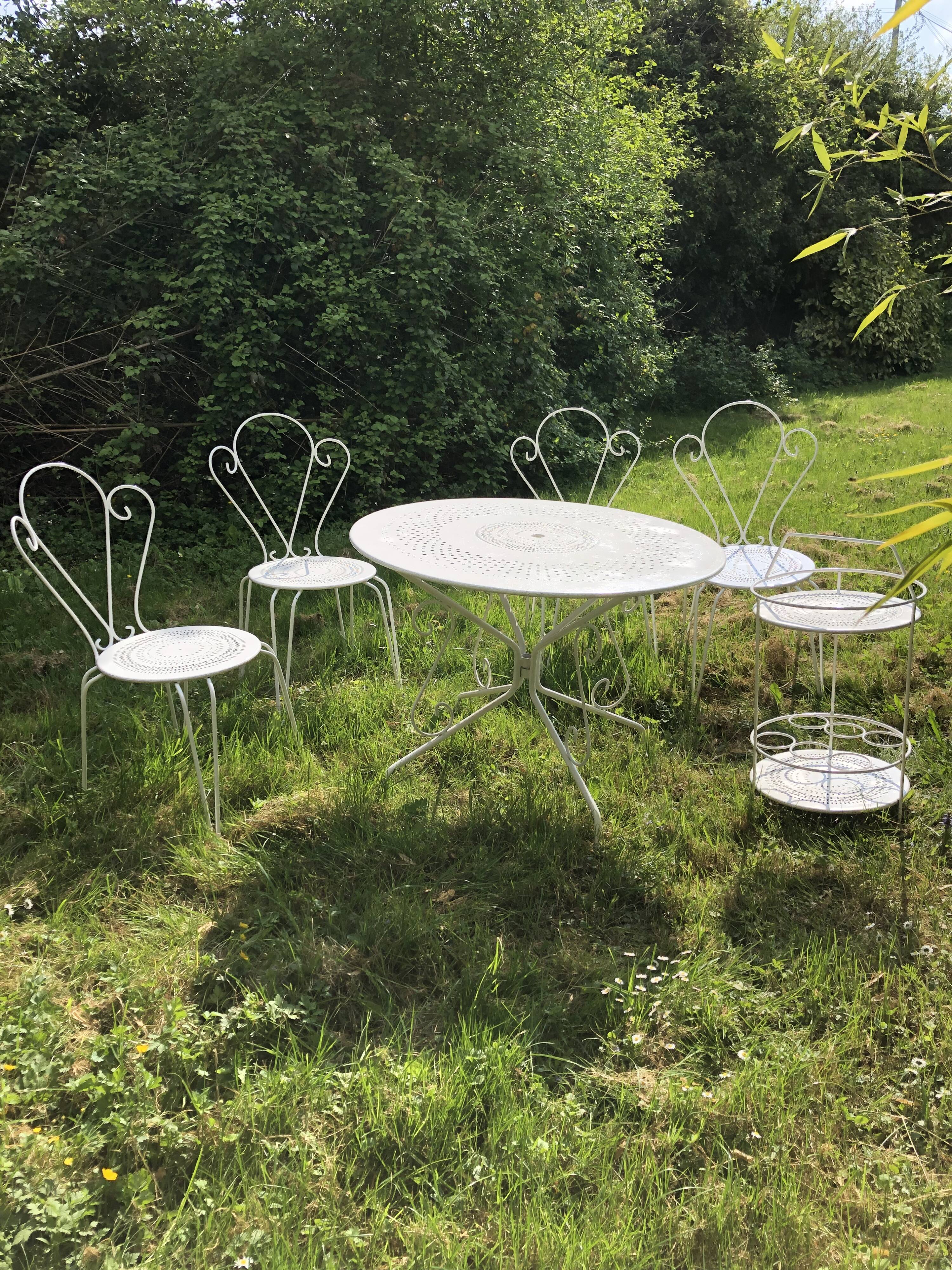 Wrought iron garden furniture