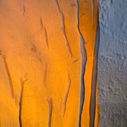 Lampe barbotine artisanale fruits années 70